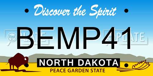 BEMP41 North Dakota License Plate
