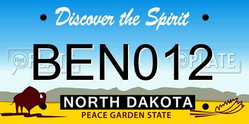 BEN012 North Dakota License Plate