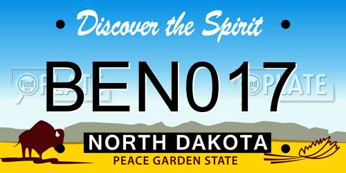 BEN017 North Dakota License Plate