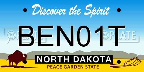 BEN01T North Dakota License Plate