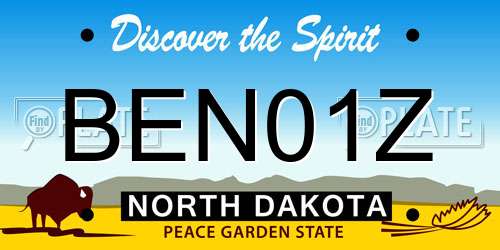 BEN01Z North Dakota License Plate