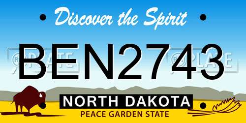 BEN2743 North Dakota License Plate