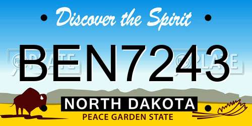BEN7243 North Dakota License Plate