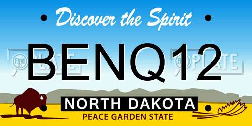 BENQ12 North Dakota License Plate