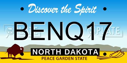 BENQ17 North Dakota License Plate