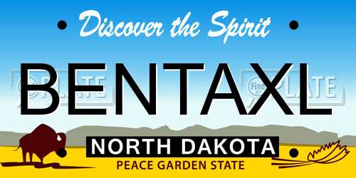 BENTAXL North Dakota License Plate