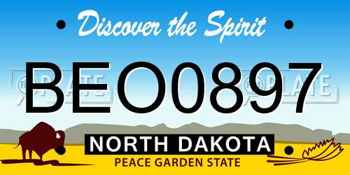 BEO0897 North Dakota License Plate