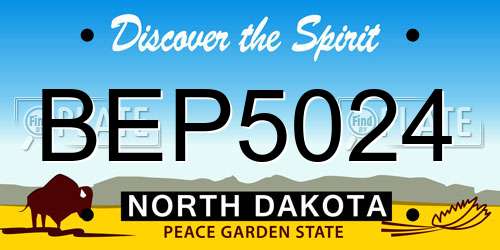 BEP5024 North Dakota License Plate