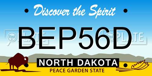 BEP56D North Dakota License Plate