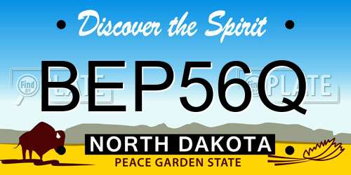 BEP56Q North Dakota License Plate