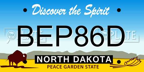 BEP86D North Dakota License Plate