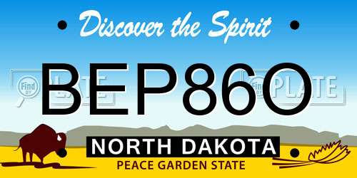BEP86O North Dakota License Plate