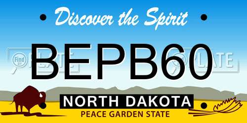 BEPB60 North Dakota License Plate