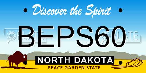 BEPS60 North Dakota License Plate