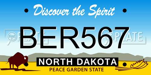 BER567 North Dakota License Plate