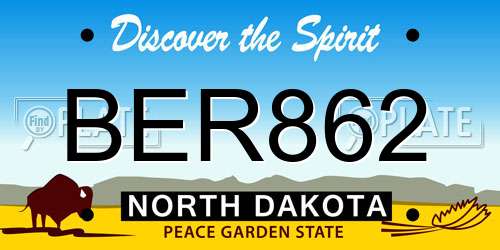 BER862 North Dakota License Plate