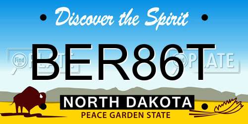 BER86T North Dakota License Plate