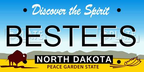 BESTEES North Dakota License Plate