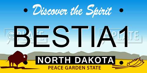 BESTIA1 North Dakota License Plate