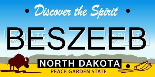 BESZEEB North Dakota License Plate