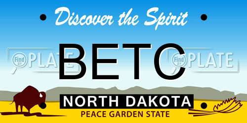 BETC North Dakota License Plate