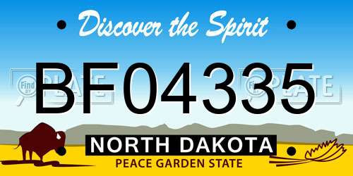 BF04335 North Dakota License Plate