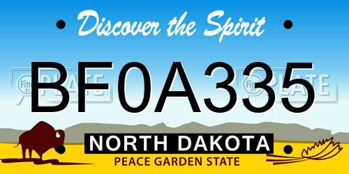 BF0A335 North Dakota License Plate