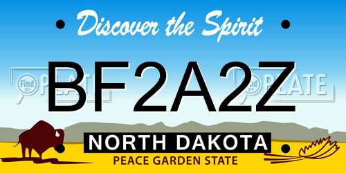BF2A2Z North Dakota License Plate
