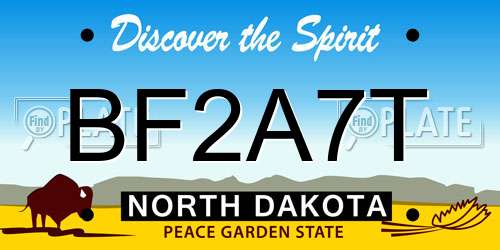 BF2A7T North Dakota License Plate