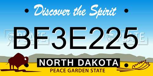 BF3E225 North Dakota License Plate