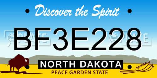 BF3E228 North Dakota License Plate