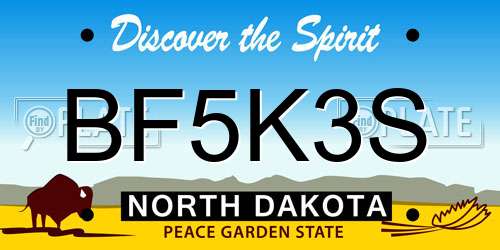 BF5K3S North Dakota License Plate