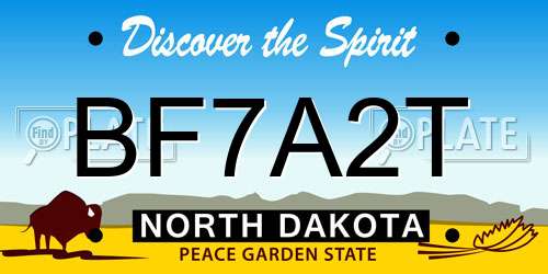 BF7A2T North Dakota License Plate
