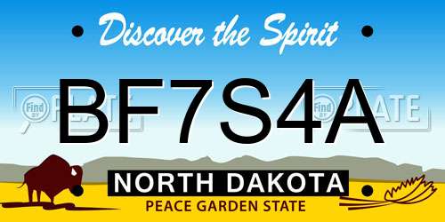 BF7S4A North Dakota License Plate