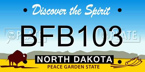 BFB103 North Dakota License Plate