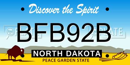 BFB92B North Dakota License Plate