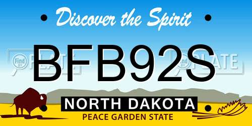 BFB92S North Dakota License Plate