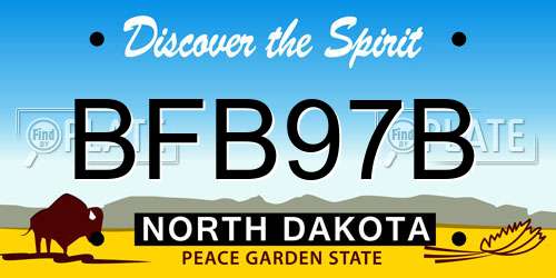 BFB97B North Dakota License Plate