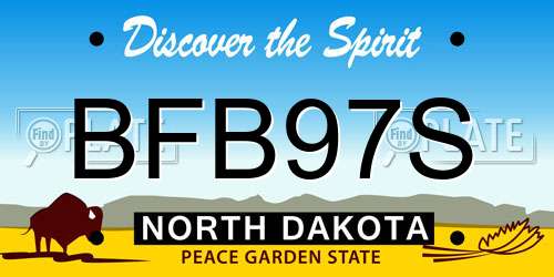 BFB97S North Dakota License Plate