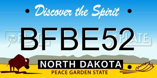 BFBE52 North Dakota License Plate