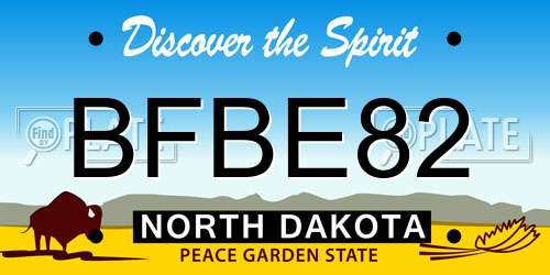 BFBE82 North Dakota License Plate