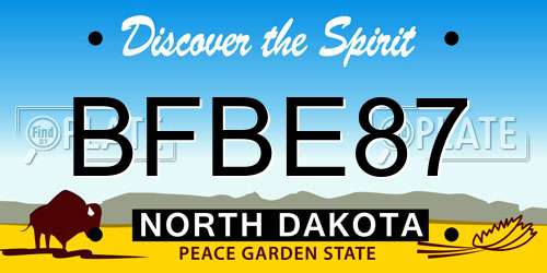 BFBE87 North Dakota License Plate