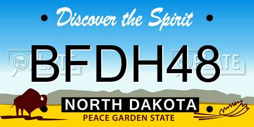 BFDH48 North Dakota License Plate