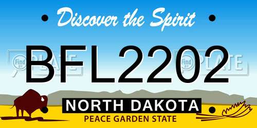 BFL2202 North Dakota License Plate