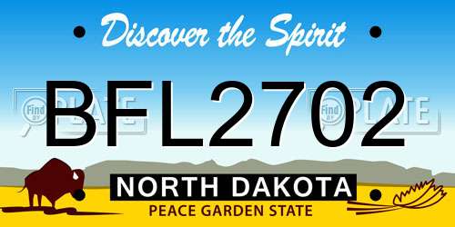 BFL2702 North Dakota License Plate