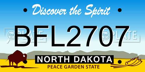 BFL2707 North Dakota License Plate