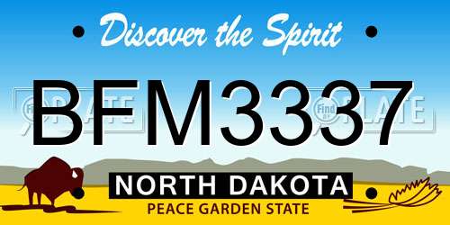 BFM3337 North Dakota License Plate