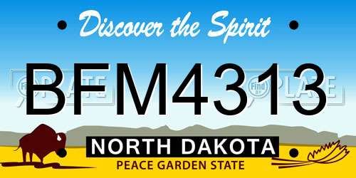 BFM4313 North Dakota License Plate