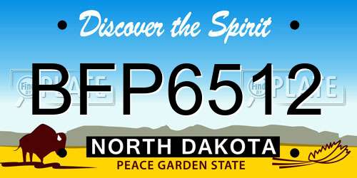 BFP6512 North Dakota License Plate
