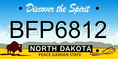 BFP6812 North Dakota License Plate